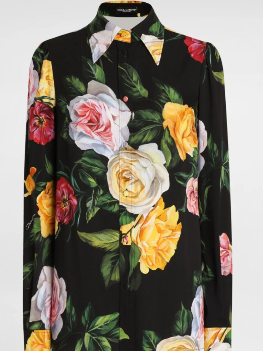 Dolce & Gabana Peony and Rose-print Charmeuse Shirt - BRAND NEW 40